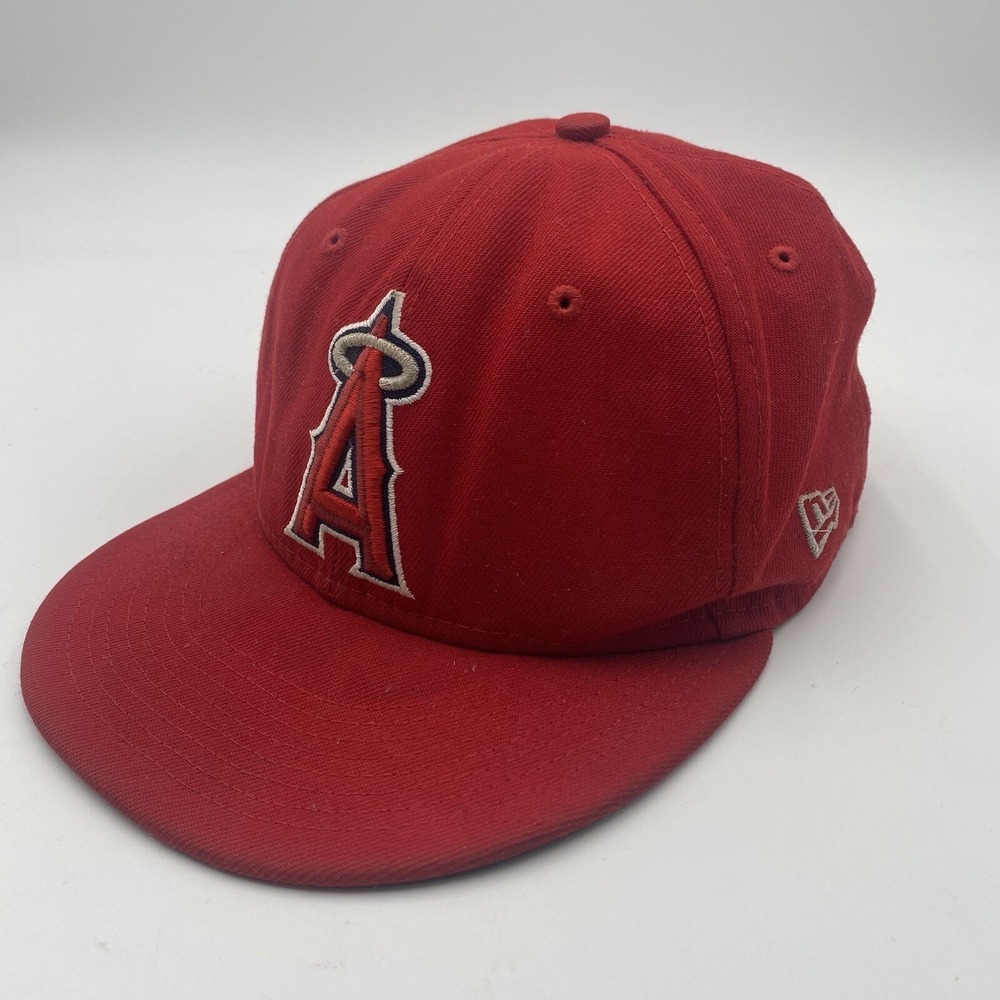New Era 59FIFTY Mens Los Angeles Angels MLB Baseball Fitted Cap Hat Size 7 1/4